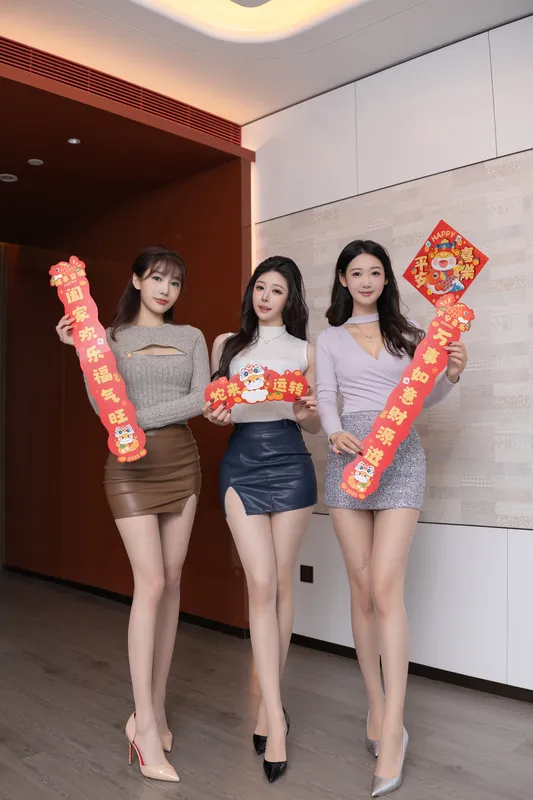 内购无水印  &是小逗逗&唐安琪  三姐妹闹新春 - 陆萱萱&安然